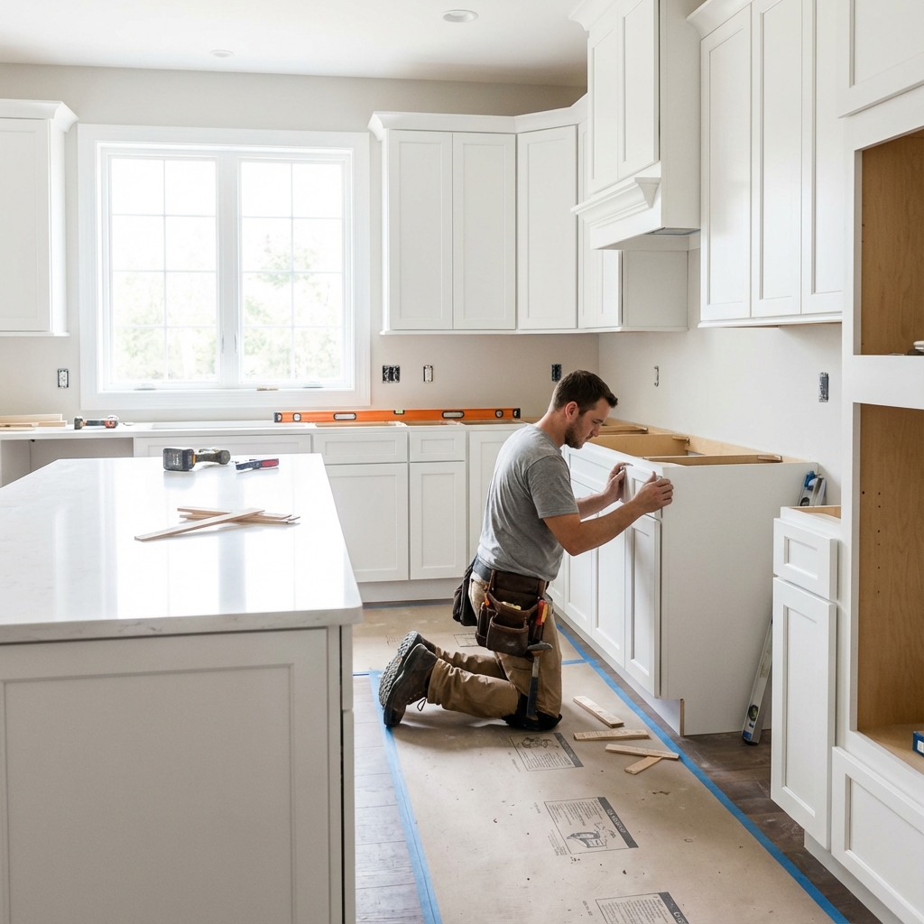 Custom cabinet installation
